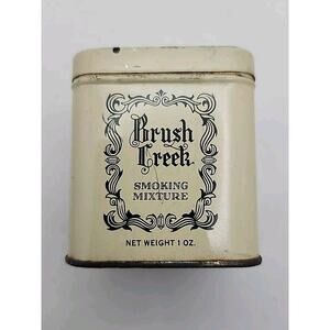 Vtg Brush Creek Smoking Mixture 1 oz Tin Americana Kentucky Club Red Retro USA